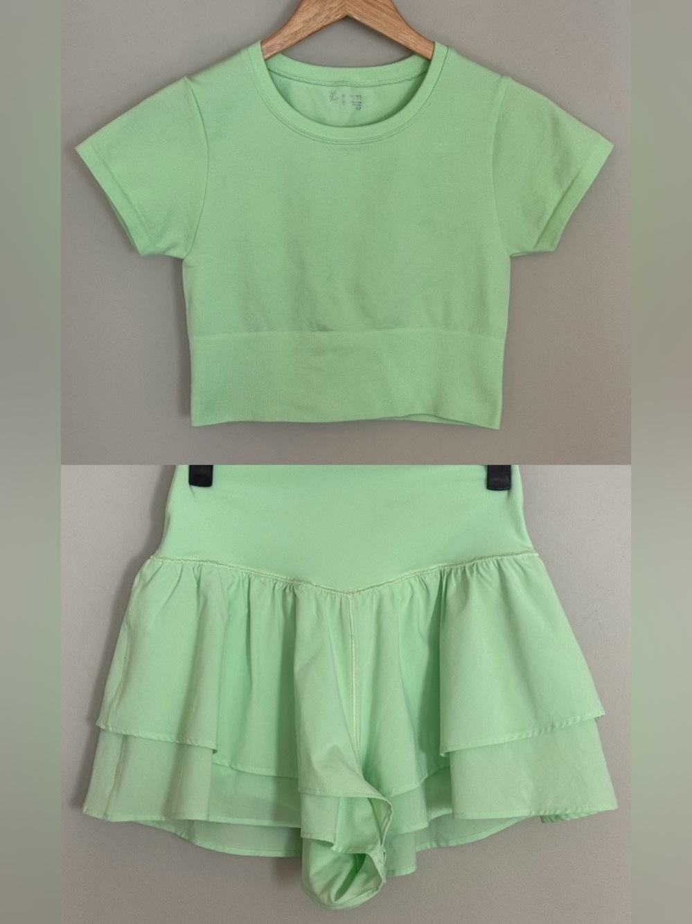 NWT Aerie Offline Sidewalk Seamless Cropped Tee + Real Me Flirty Shorts Set - S